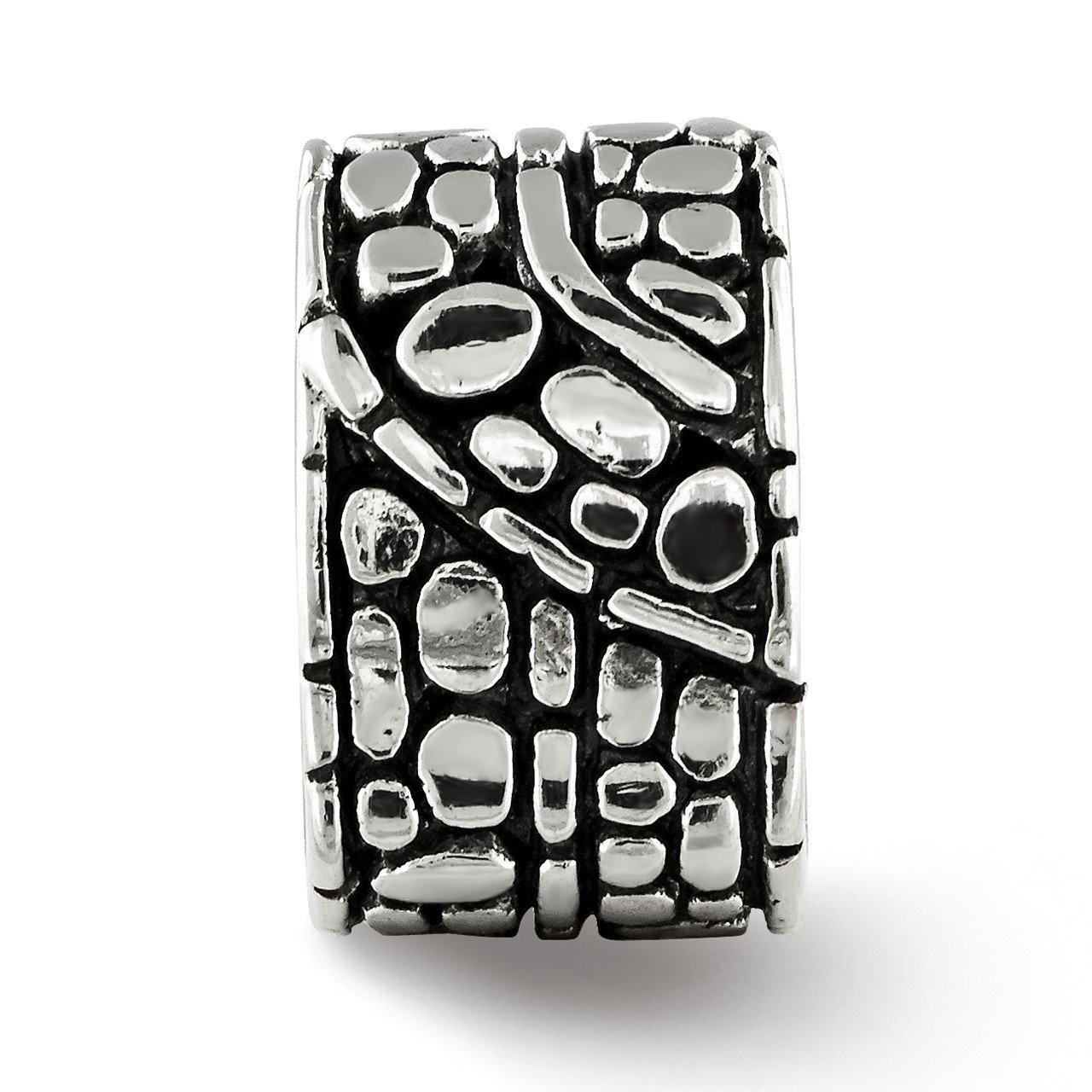 Sterling Silver Reflections Dots and Textured Bali Bead-2