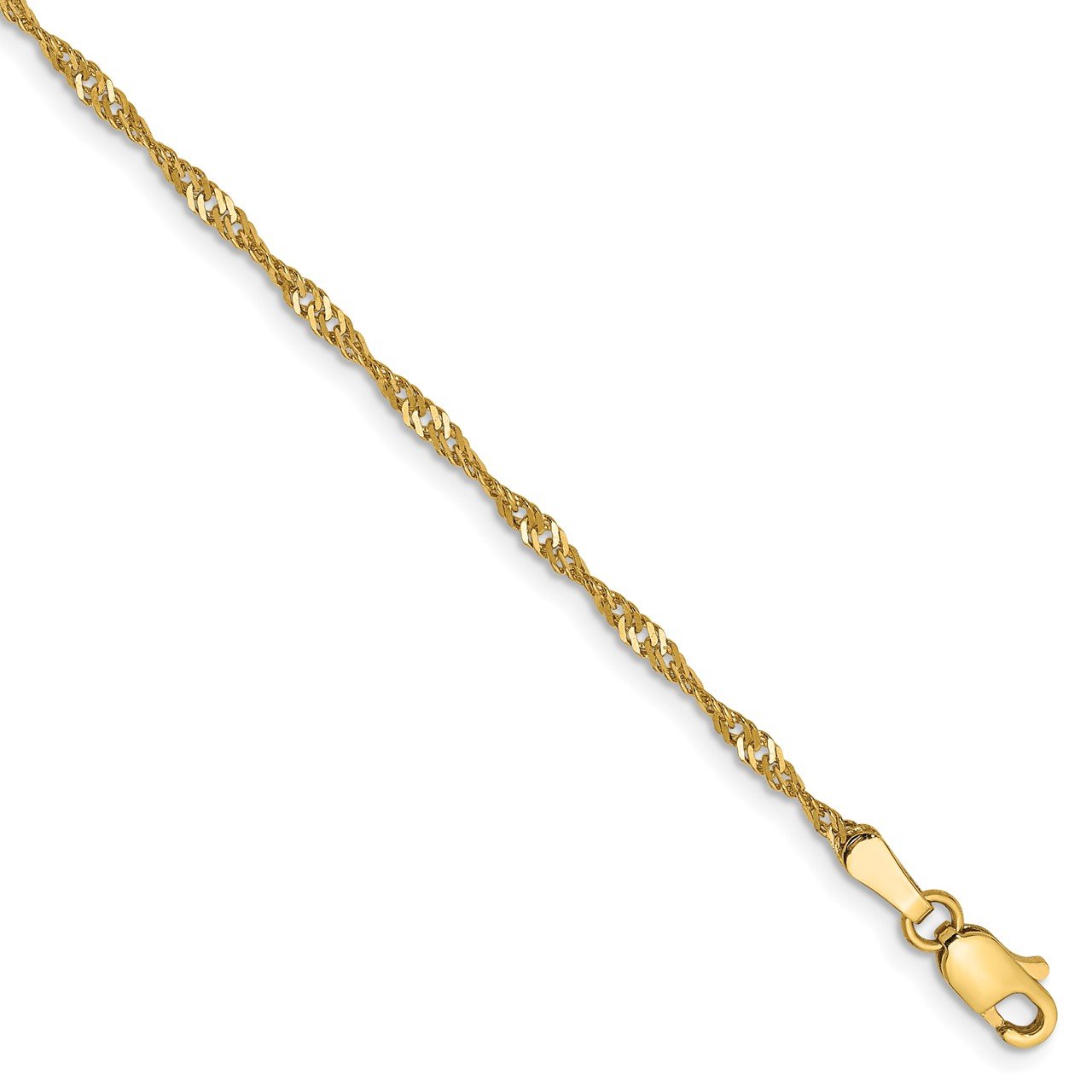 14K Gold 16 - 22 Inch Solid Singapore Chain Necklace - JCPenney