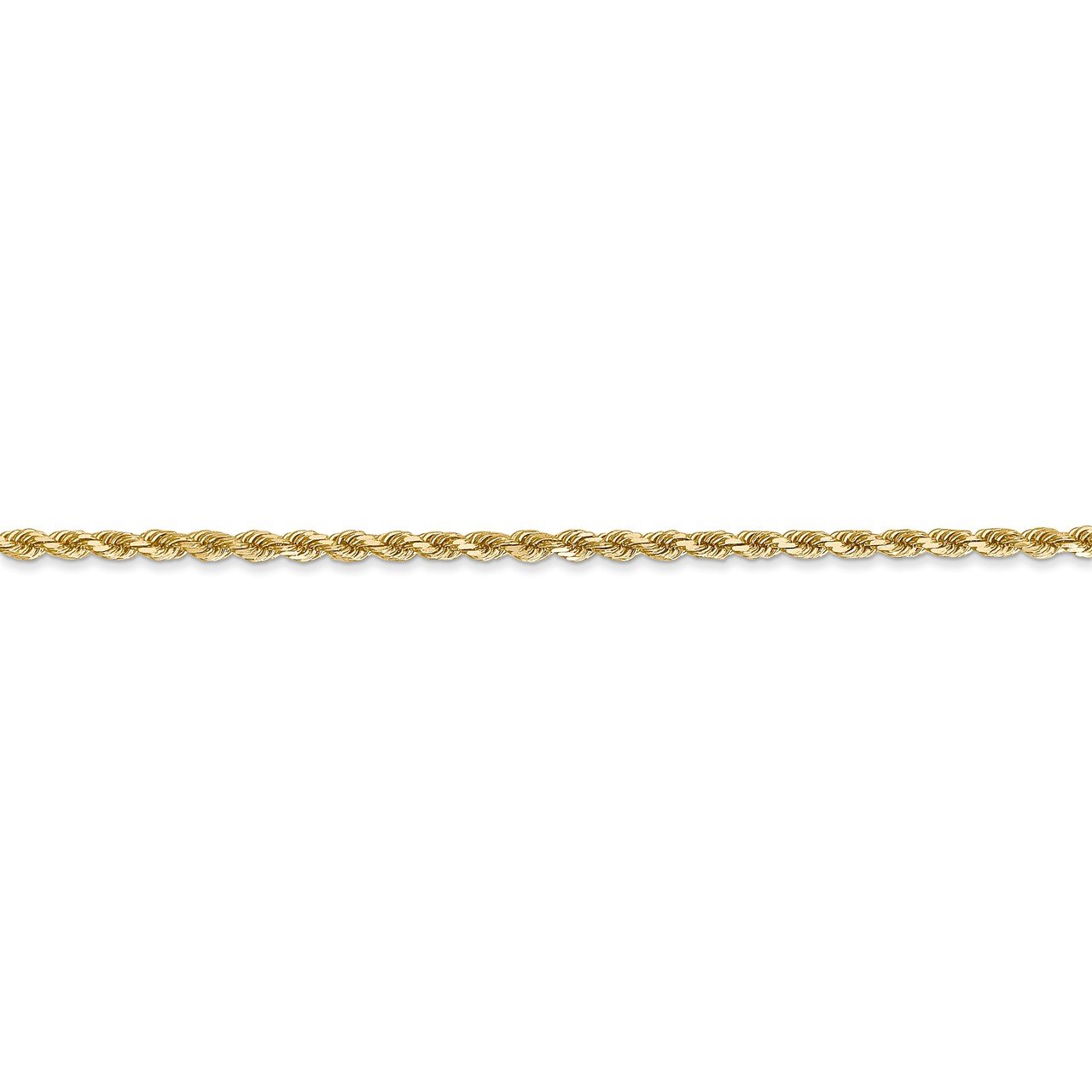 14k 2mm Diamond -Cut Rope Chain Anklet-1