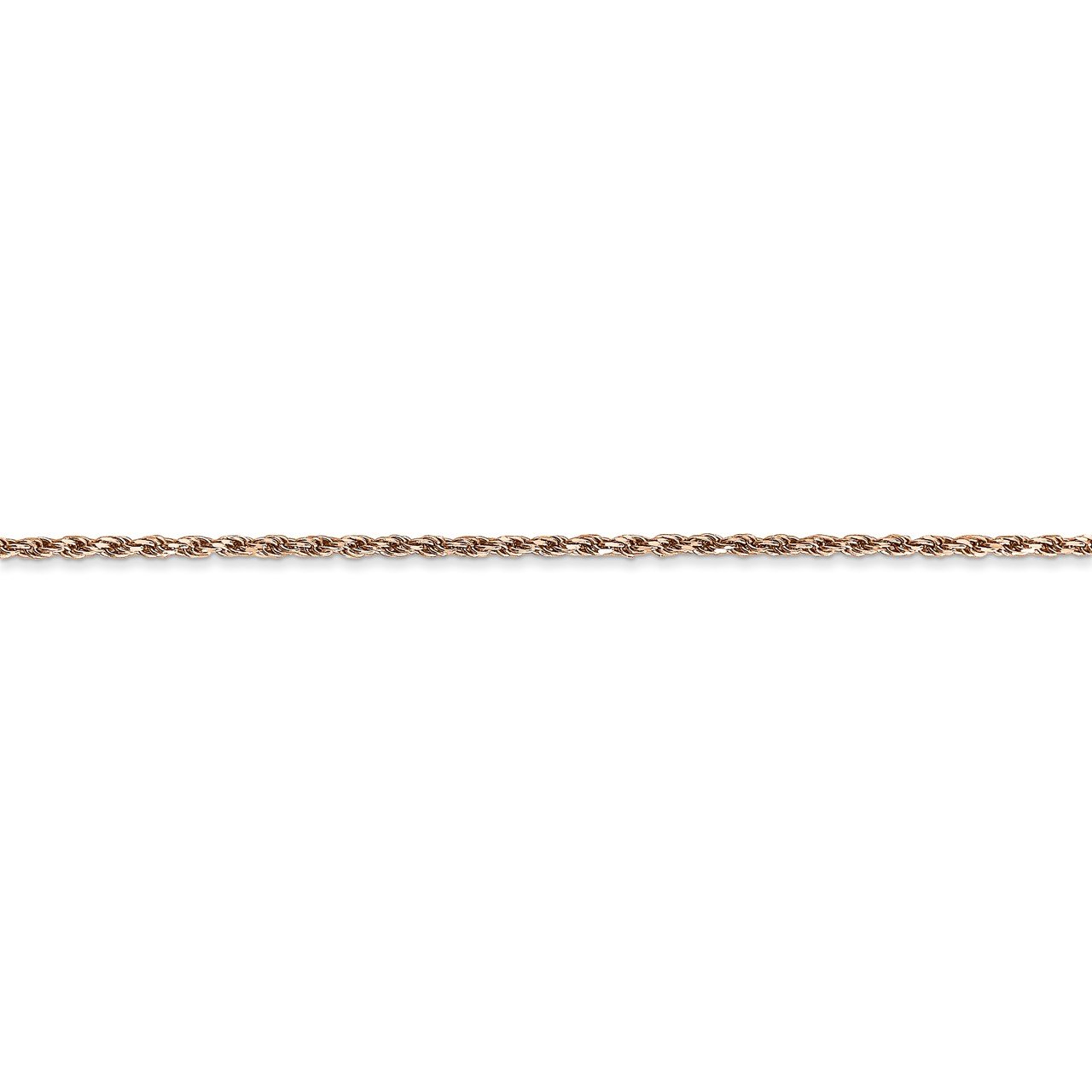 14k Rose Gold 1.5mm Diamond-cut Rope Chain Anklet-1
