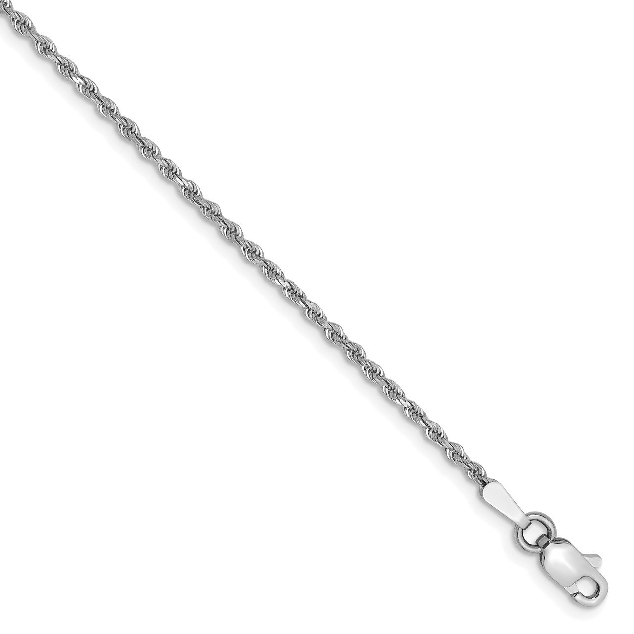 14k White Gold 1.5mm D/C Rope Chain