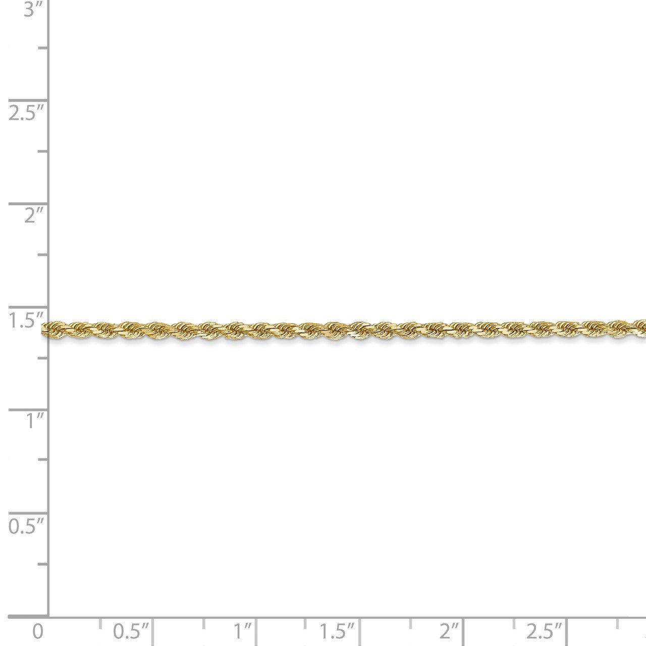 14k 2mm Diamond -Cut Rope Chain Anklet-3