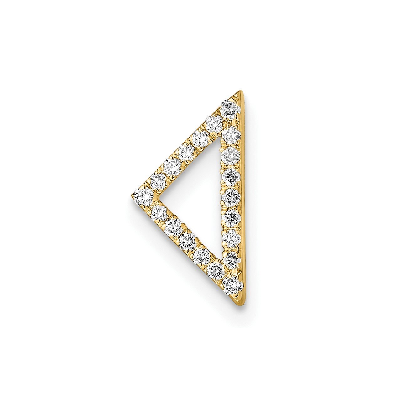 14k Polished Diamond Triangle Chain Slide