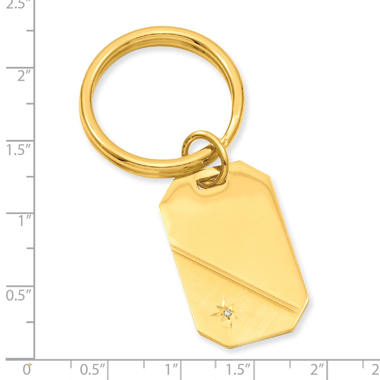 Gold-plated Kelly Waters Star Cut .001ct. Diamond Key Ring-1
