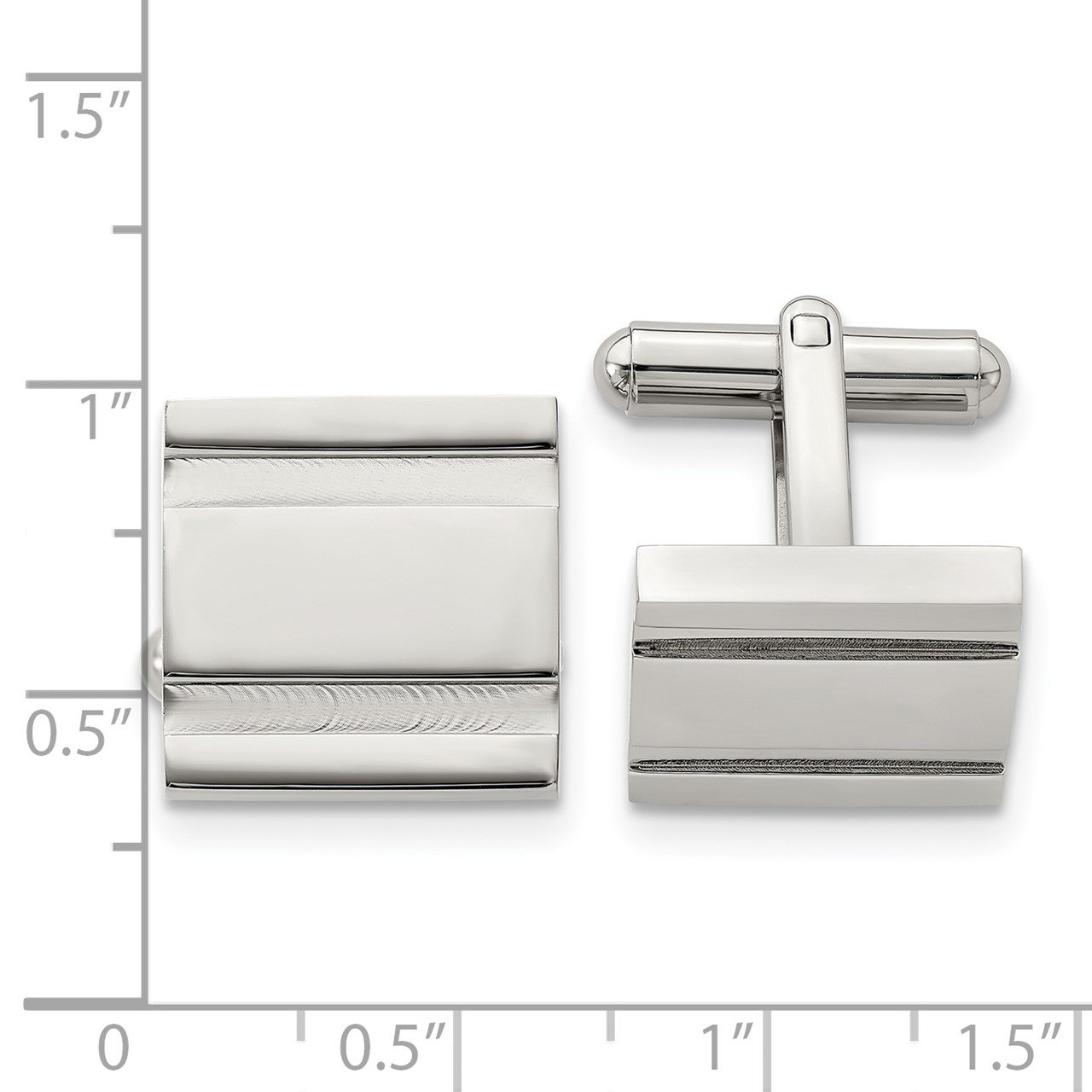 Stainless Steel Polished Cufflinks-2