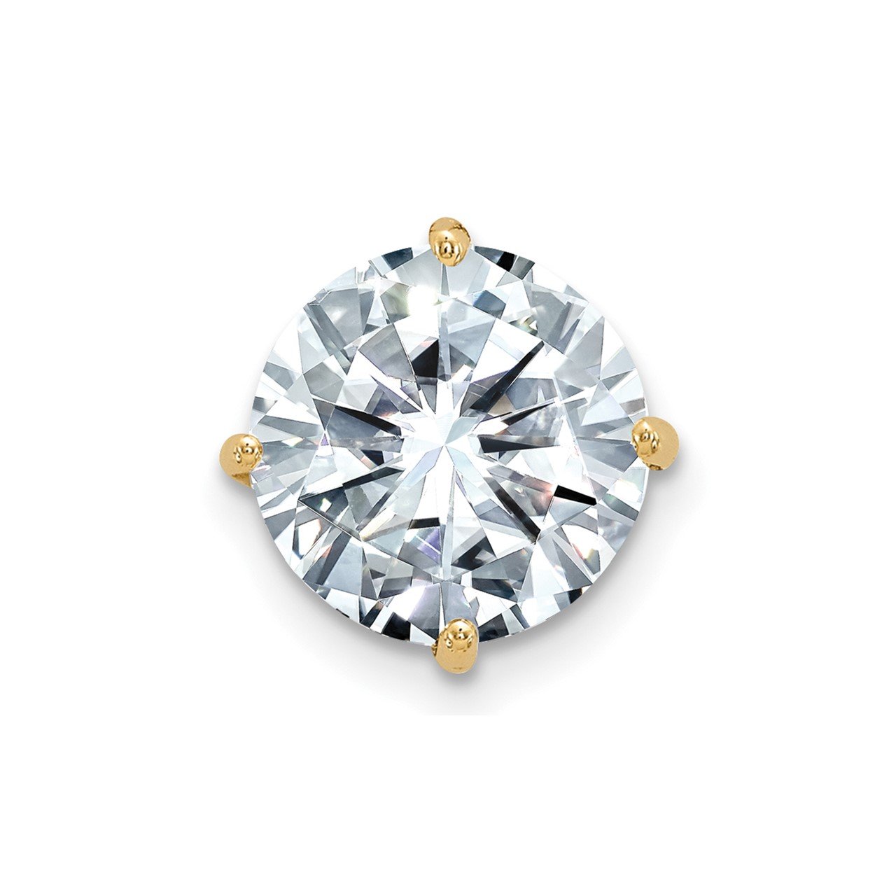 14ky 1/2ct. 5.0mm Round Colorless Moissanite Solitaire Chain Slide Pendant