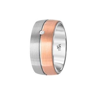 14K Rose and White Gold Diamond Wedding Band Rings for Women Men