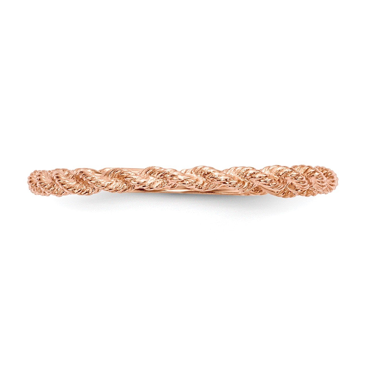14k Rose Gold Polished Twisted Rope Ring-2
