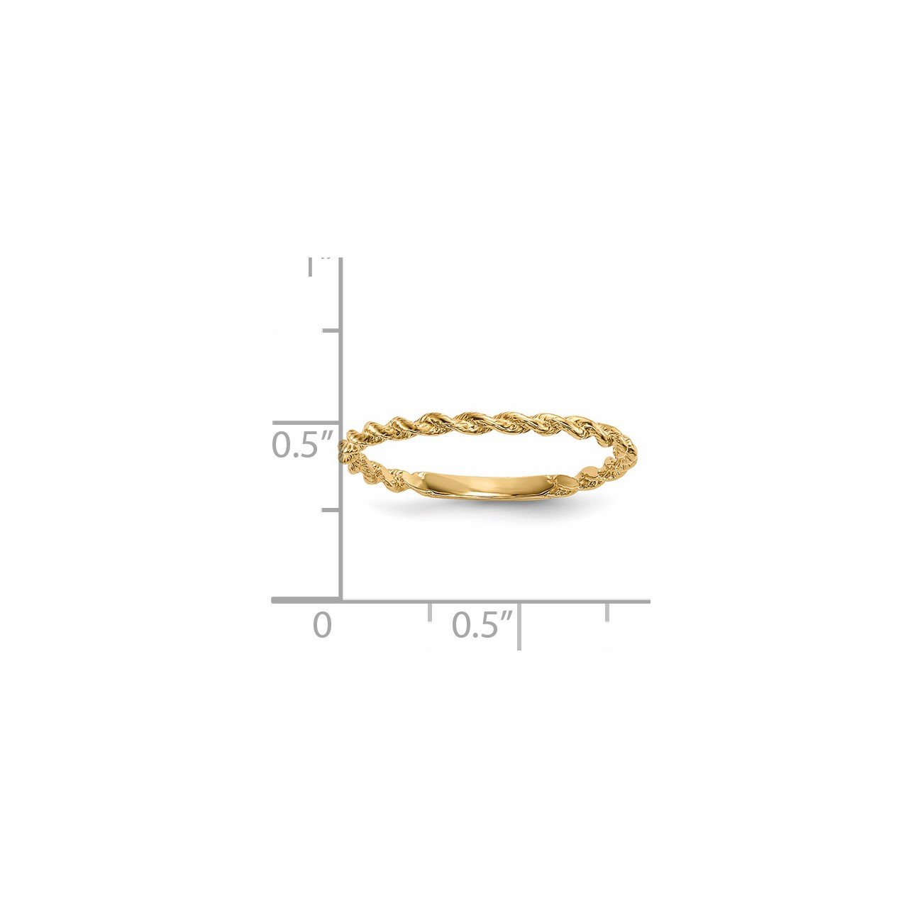 14k Polished Twisted Rope Ring-3