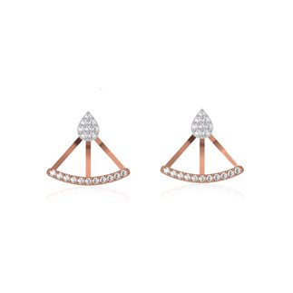 14K White/Rose Gold 0.516 Ct. Diamond Dangling Earrings