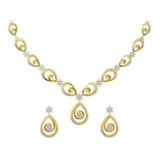 14k Yellow Gold 2.740 ct. Diamond Necklace/ 1.144 ct. Earrings Set