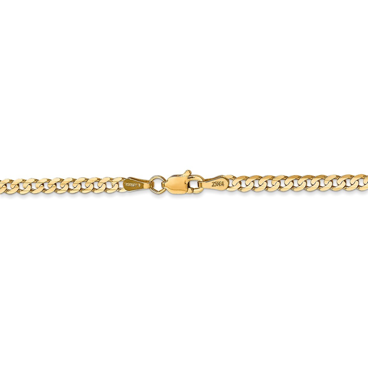 14k 3mm Open Concave Curb Chain-2