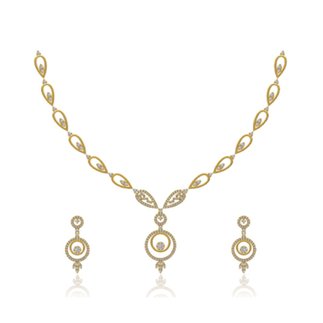 14k Yellow Gold 1.328 ct. Diamond Necklace / Earrings