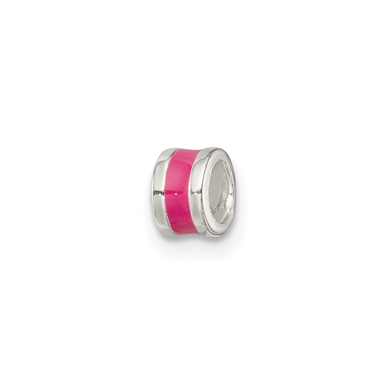 Sterling Silver Hot Pink Enameled Spacer Enhancer