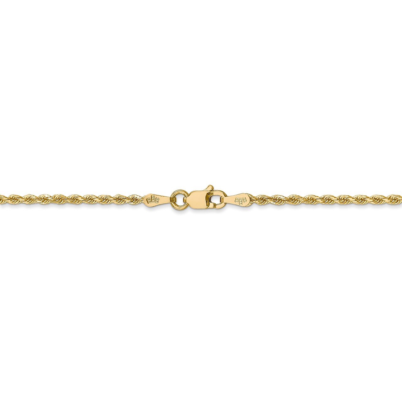 14k 1.75mm D/C Rope Chain Anklet-2