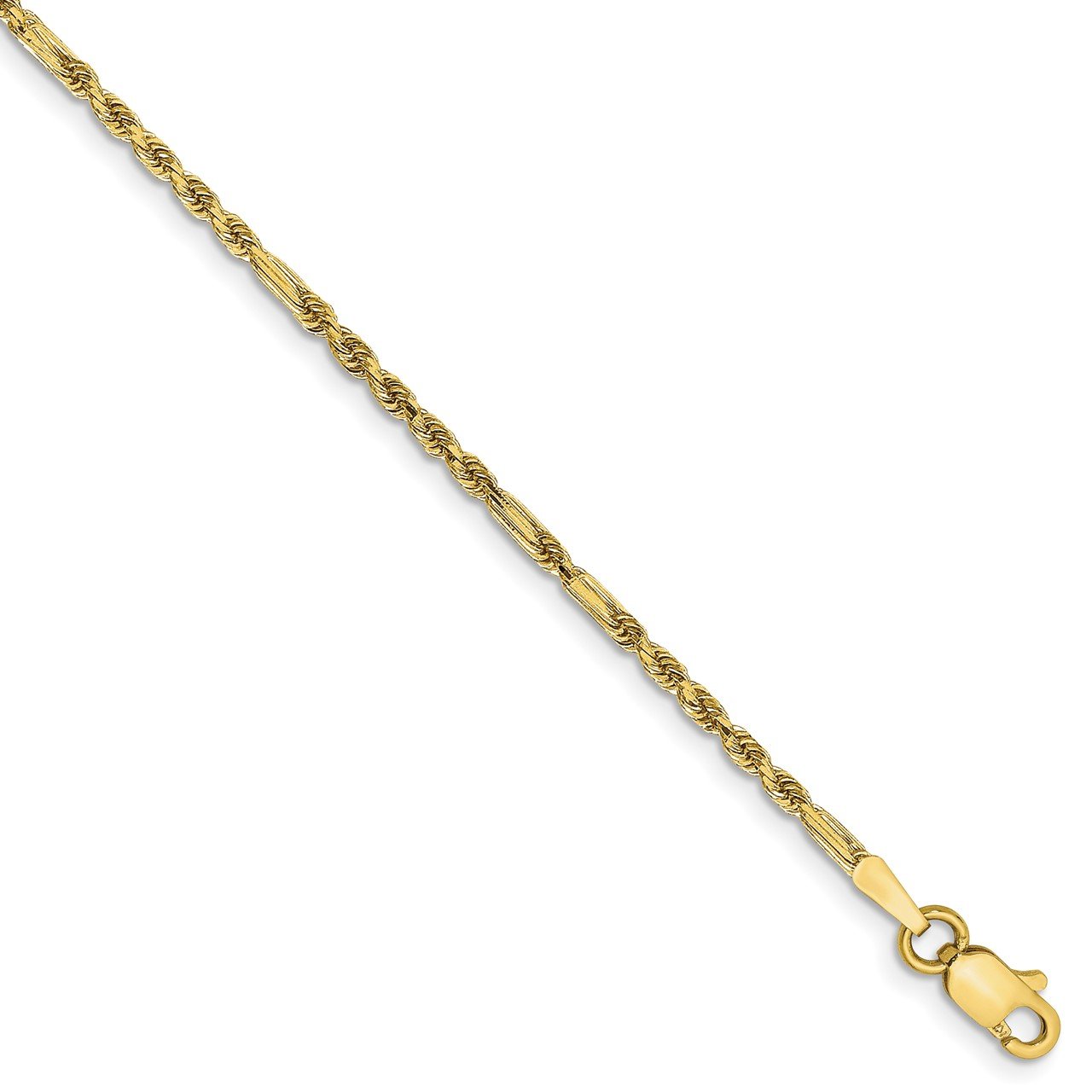 14k 1.8mm D/C Milano Rope Chain Anklet