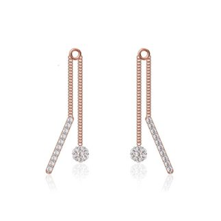 14k Rose Gold 0.498 ct. Diamond Dangling Earrings