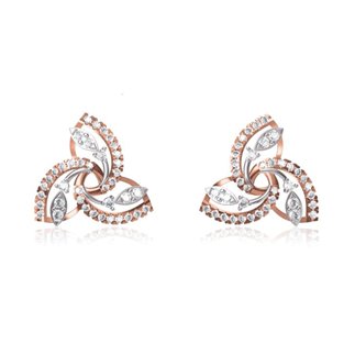 14k white /Rose Gold 0.462 Ct. Diamond Earrings