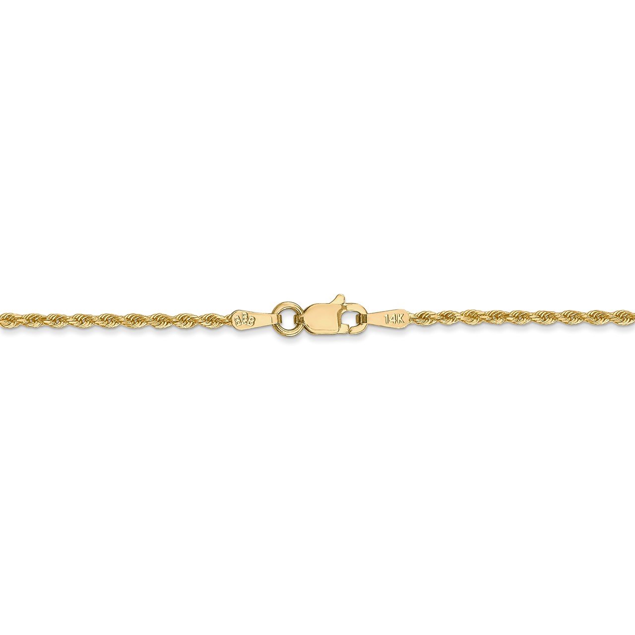 14k 1.50mm D/C Rope Chain Anklet-2