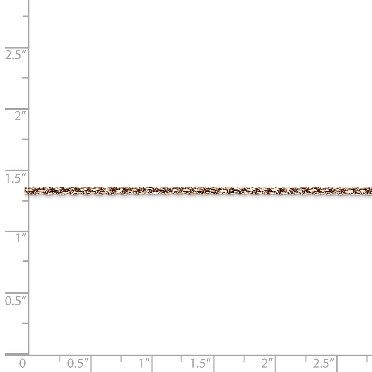 14k Rose Gold 1.8mm Diamond-cut Rope Chain Anklet-3