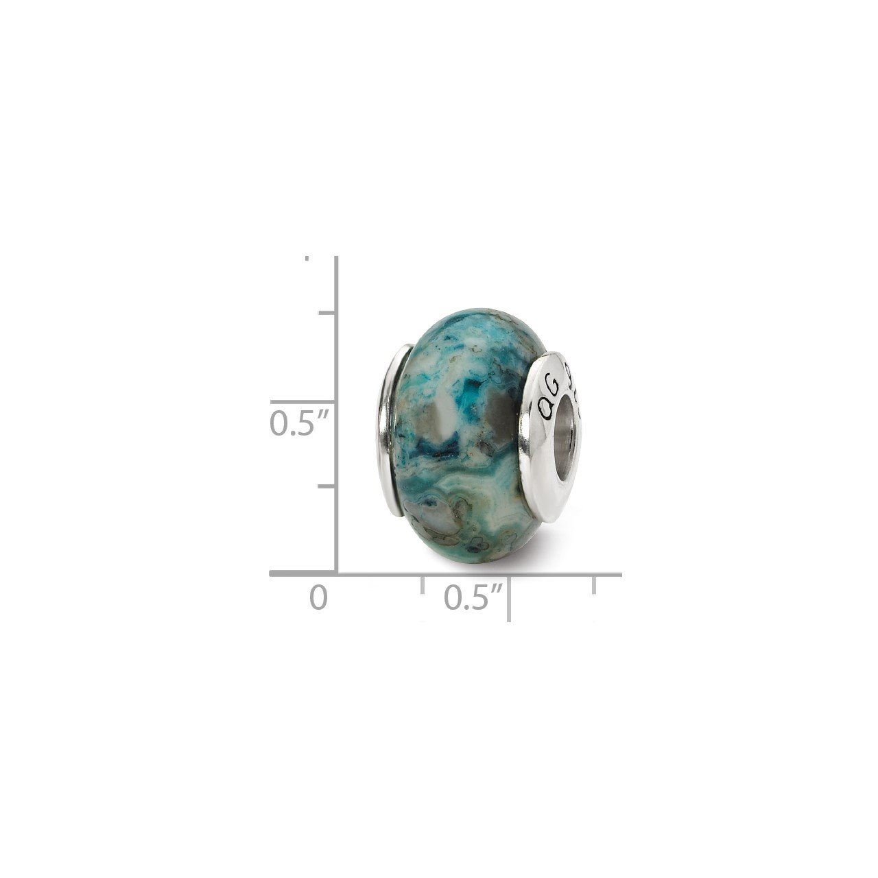 Sterling Silver Reflections Blue Crazy Lace Agate Stone Bead-3