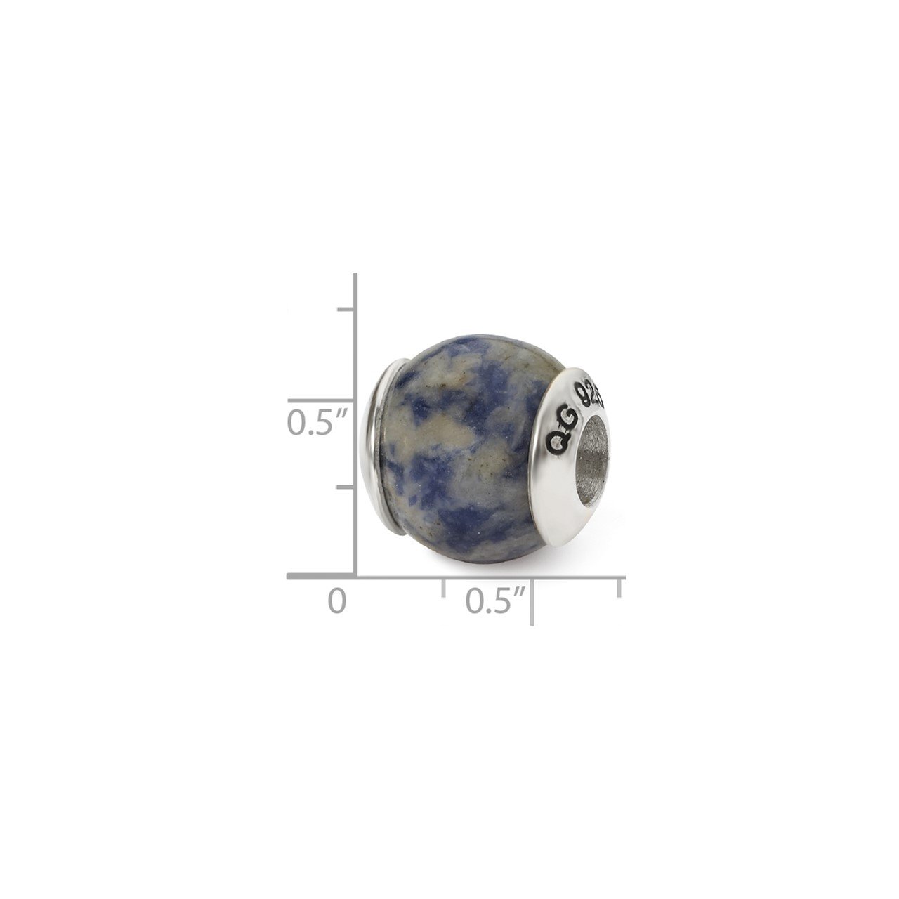 Sterling Silver Reflections Sodalite Stone Bead-3