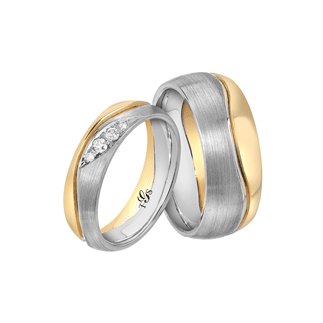 14K Two Tone Gold Diamond Band Ring for Men Women