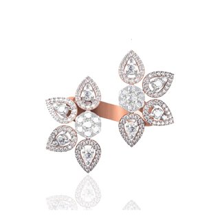 14K Rose Gold Natural Diamond New Design Ring (Cluster Setting)