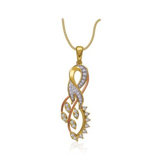 14k Yellow/Rose Gold 0.672 Ct. Diamond Pendant Gifts for Women Girls