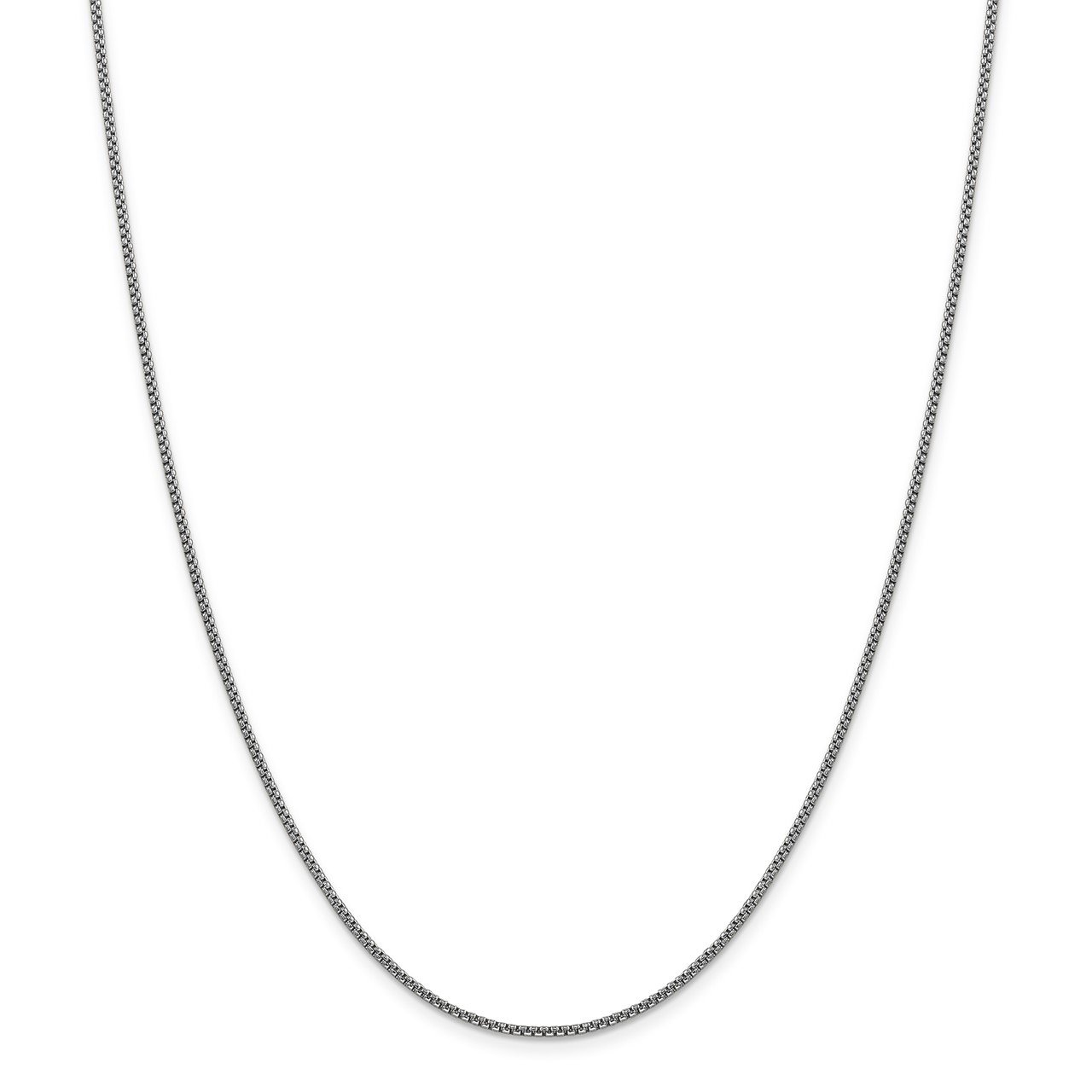 14k White Gold 1.5mm Semi-Solid Round Box Chain