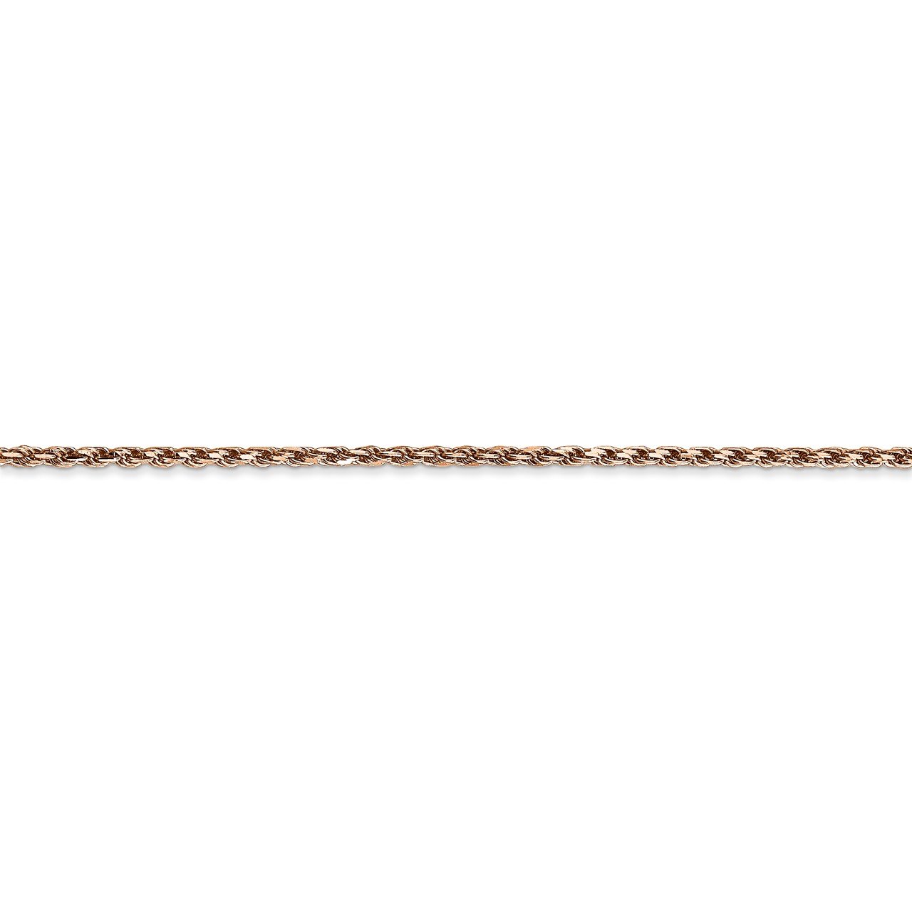 14k Rose Gold 1.8mm Diamond-cut Rope Chain Anklet-1