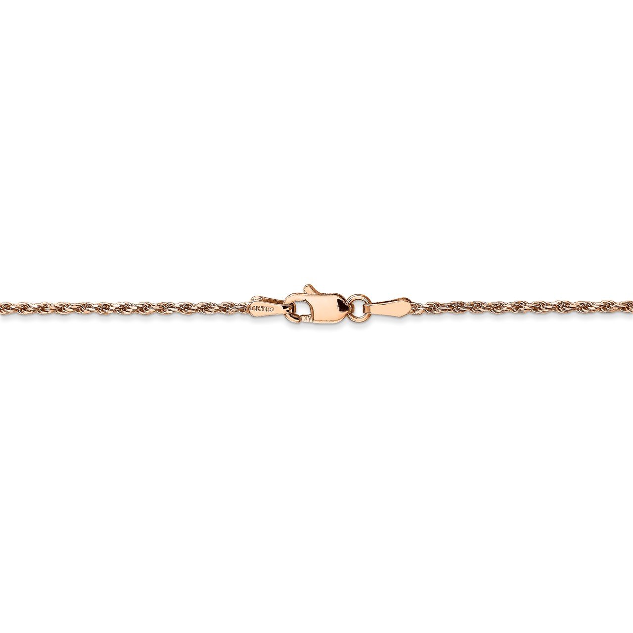 14k Rose Gold 1.5mm Diamond-cut Rope Chain Anklet-2