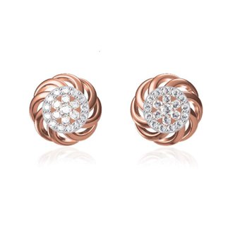 14 k Rose Gold Natural 0.558 Ct. Diamond Round Shape Earrings