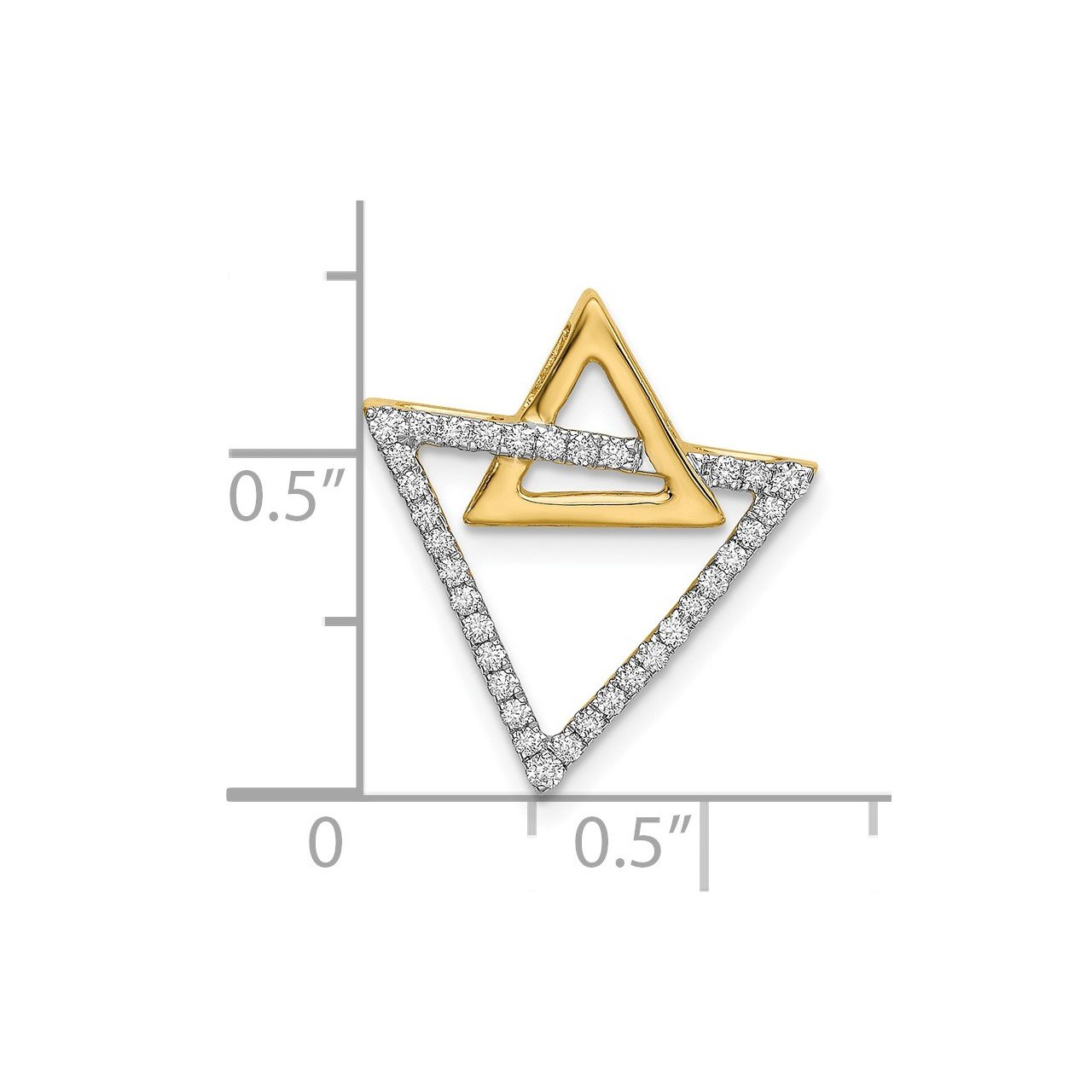 14k Polished Double Triangle Diamond Chain Slide-3