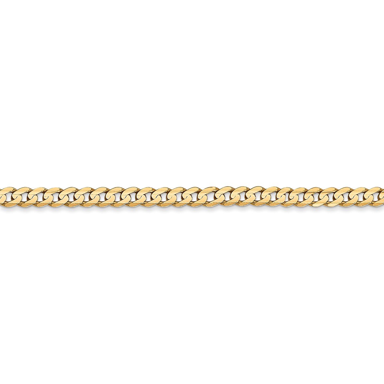 14k 3mm Open Concave Curb Chain-1