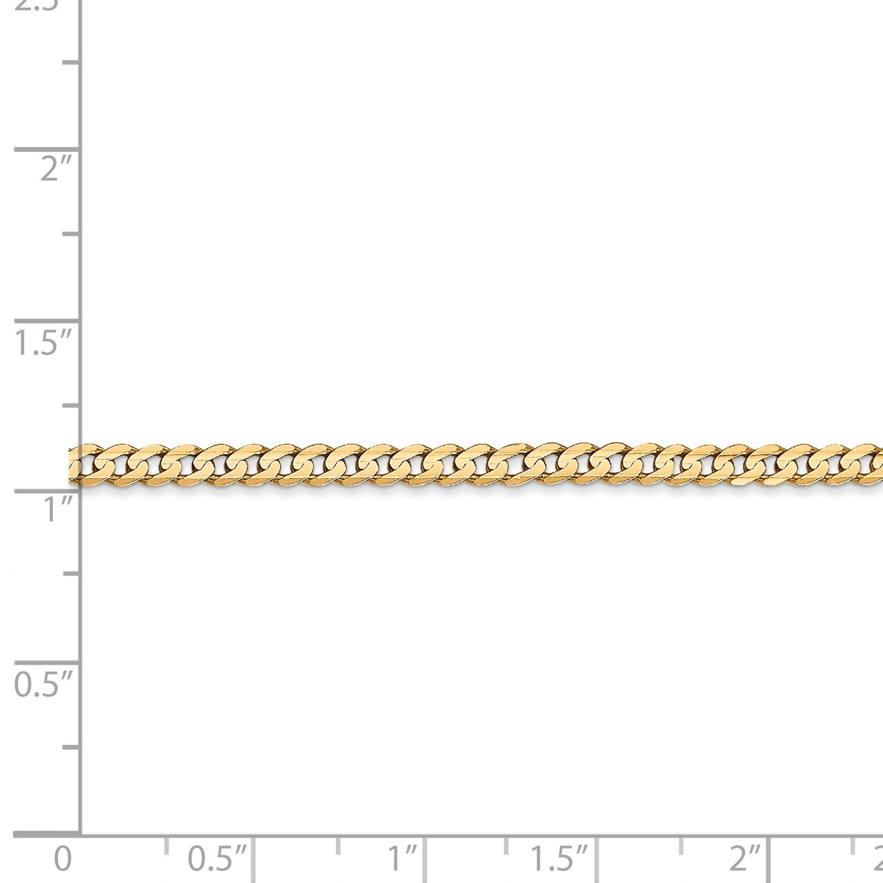 14k 3mm Open Concave Curb Chain-3