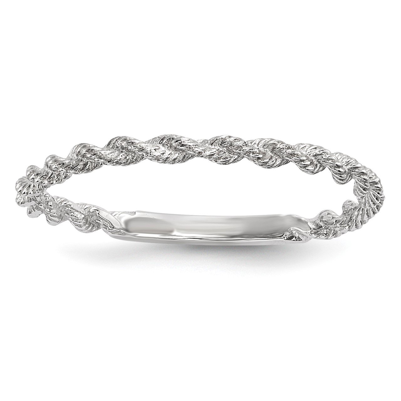 14k White Gold Polished Twisted Rope Ring