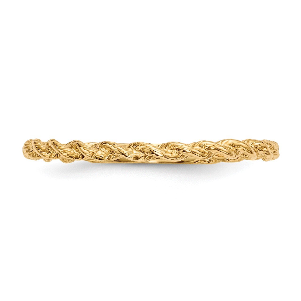 14k Polished Twisted Rope Ring-2