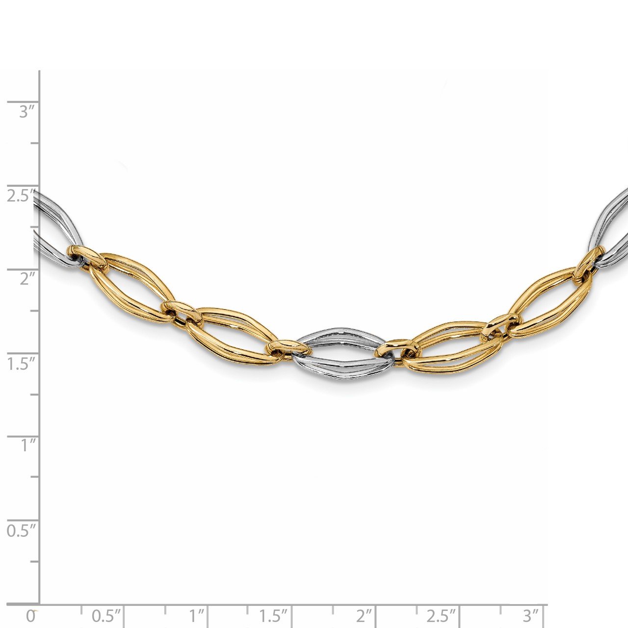 Leslie's 14K Two-tone Polished Fancy Link Necklace-2