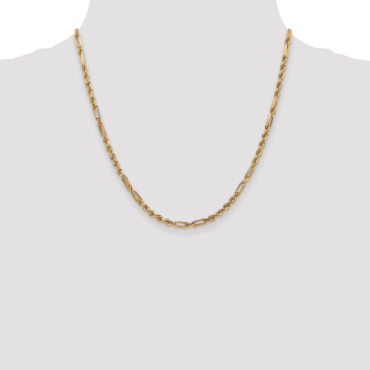 14k 3.0mm D/C Milano Rope Chain-1