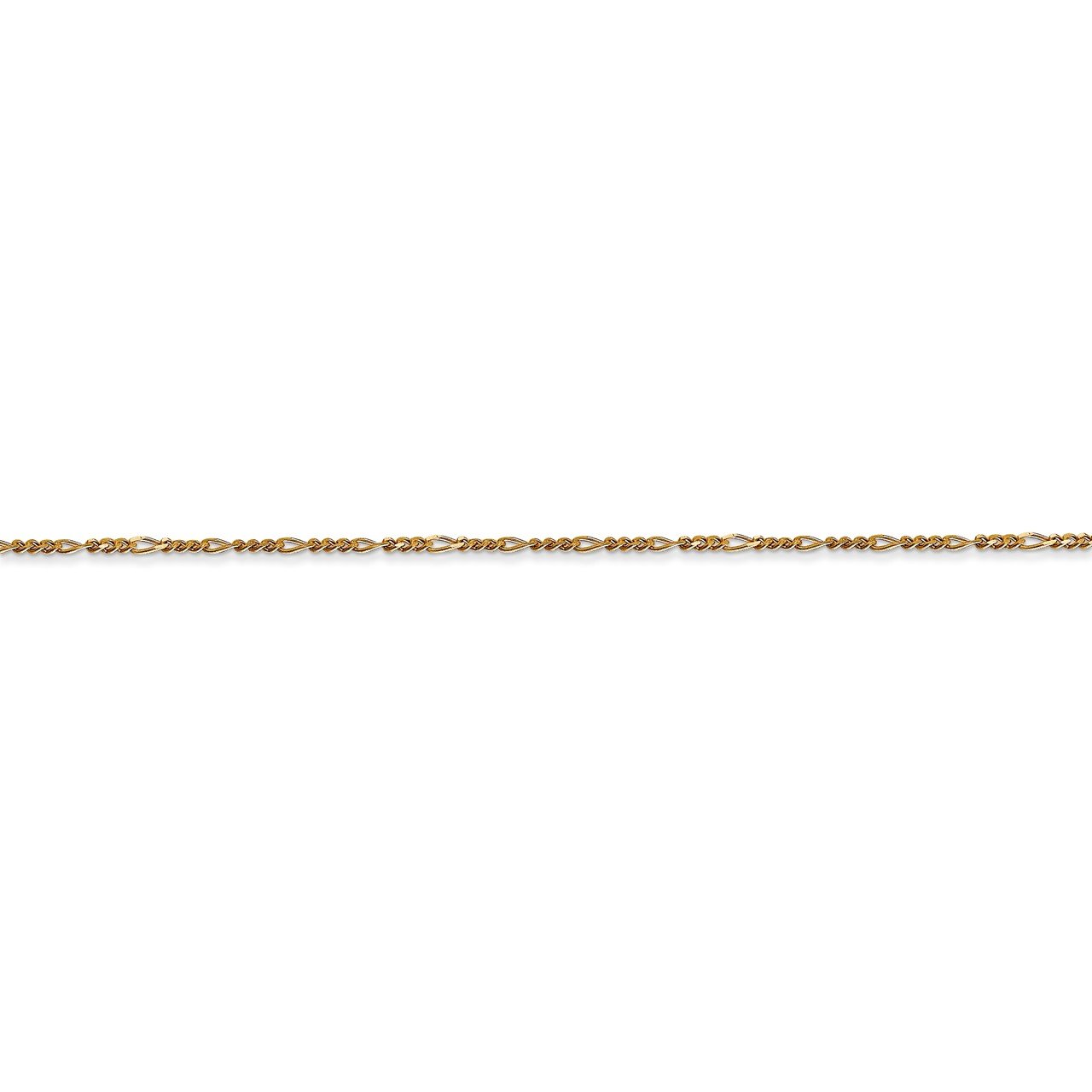 14k 1.25mm Flat Figaro Pendant Chain-2