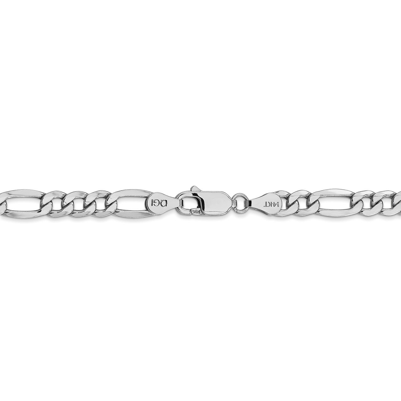 14k WG 5.75mm Semi-Solid Figaro Chain-3