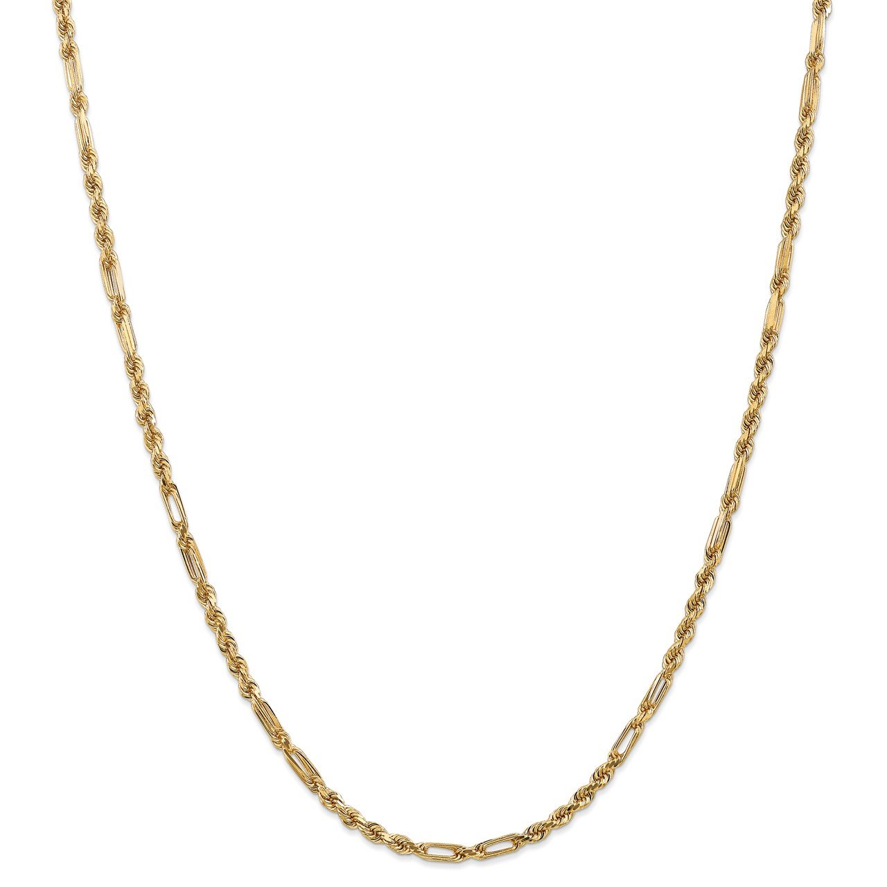 14k 3.0mm D/C Milano Rope Chain