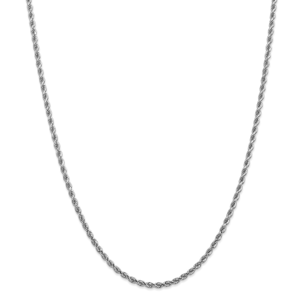 14k White Gold 2.75mm D/C Rope with Lobster Clasp Chain