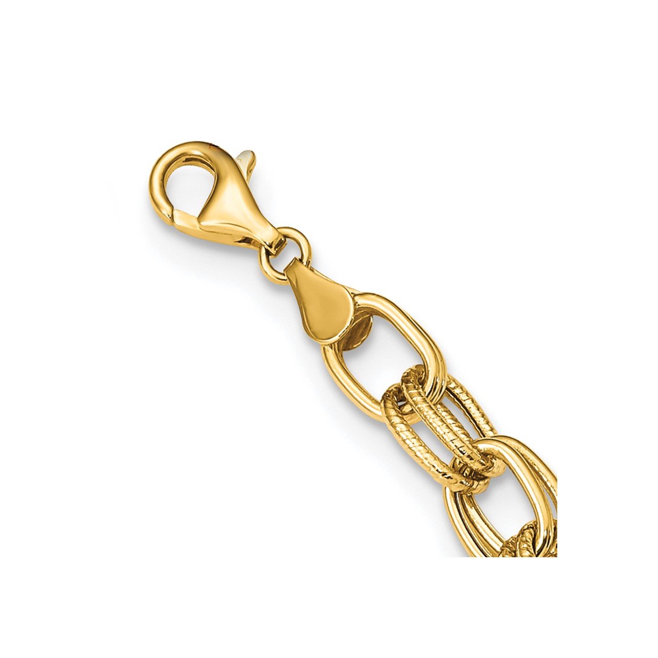 14k Polished Fancy Link Necklace-1