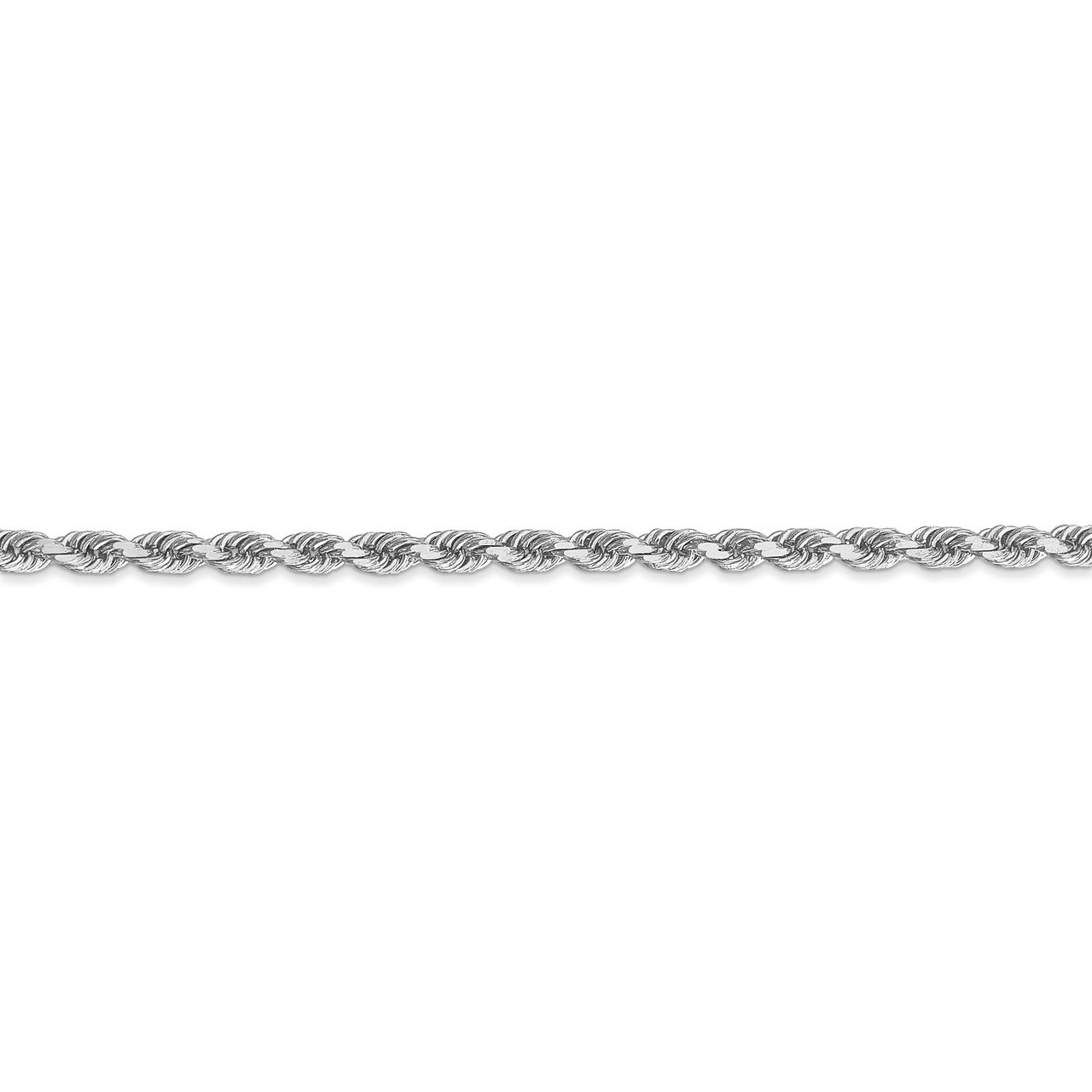 Leslie's 14K White Gold 3mm Diamond- cut Rope Chain-2