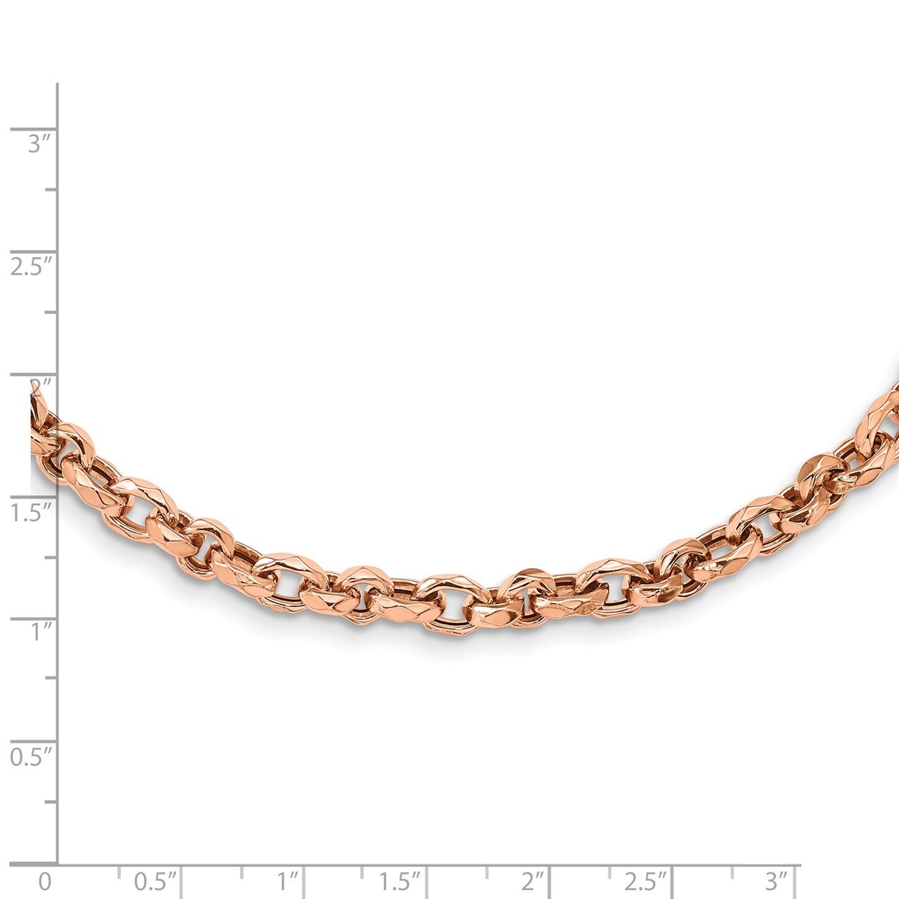 14K Rose Gold Polished Fancy Link Necklace-2