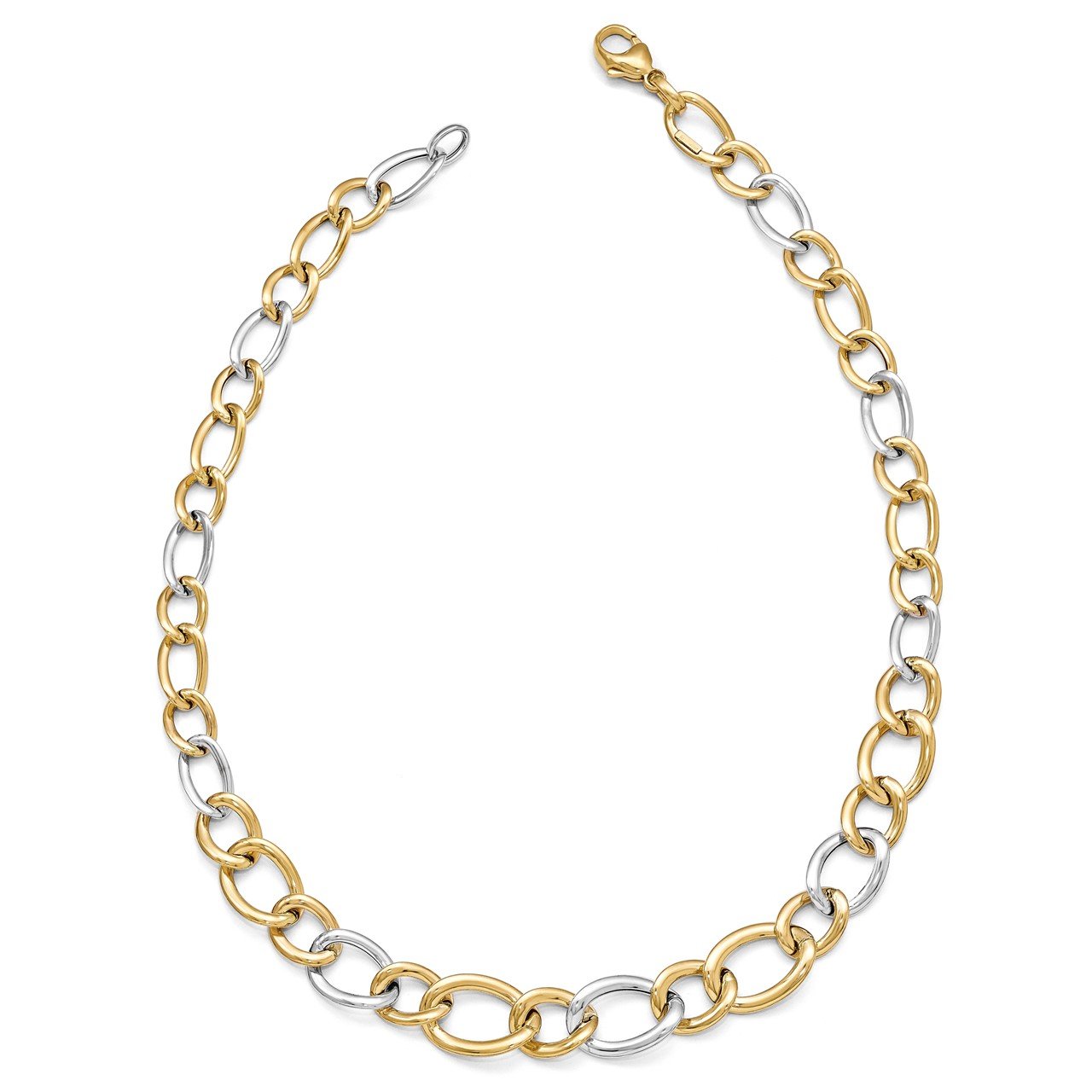 Leslie's 14k Two-tone Polished Link Necklace-1