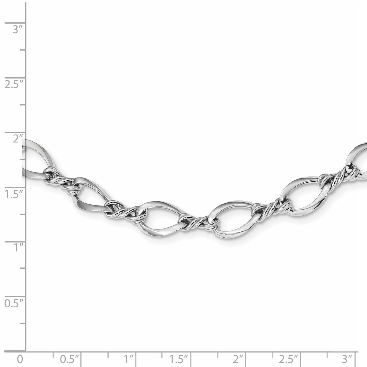 14k White Gold Fancy Link 18in Necklace-2
