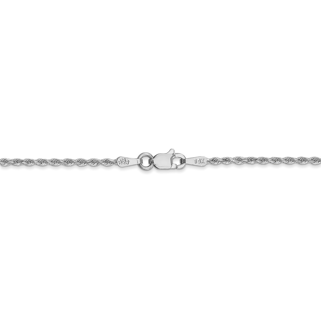 14k White Gold 1.5mm D/C Rope with Lobster Clasp Chain-3
